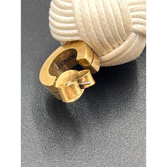 J. Crew Huggie Hoops with Yarn Knotted Ball Wood Beads Dangle  earrings - Picture 8 of 8